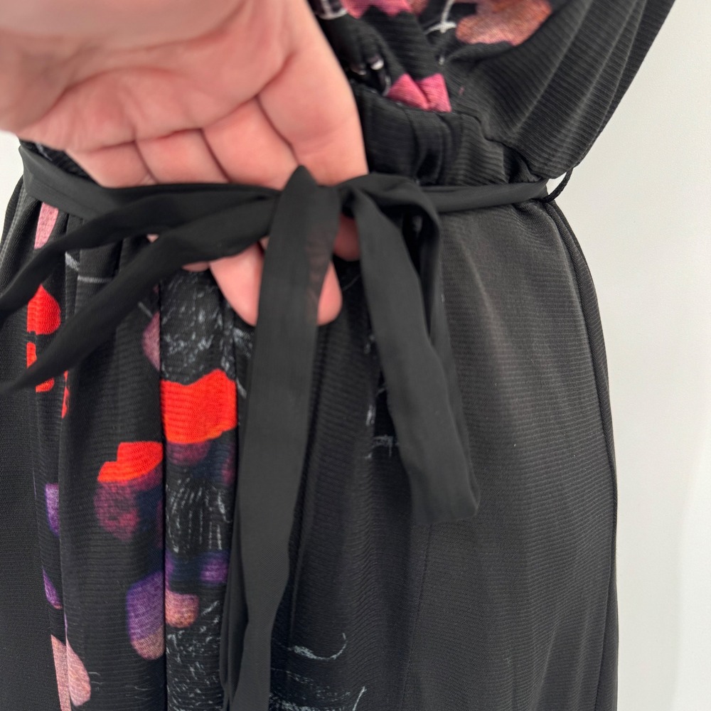 Desigual Black Abstract Graphic Print Mesh Overlay Womens Medium Belt Grunge - Picture 5 of 11